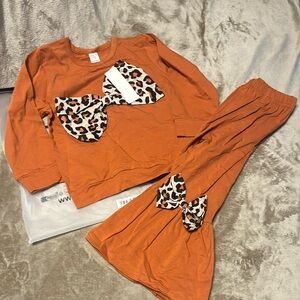 SHEIN Leopard Bow Kids set 2-3y